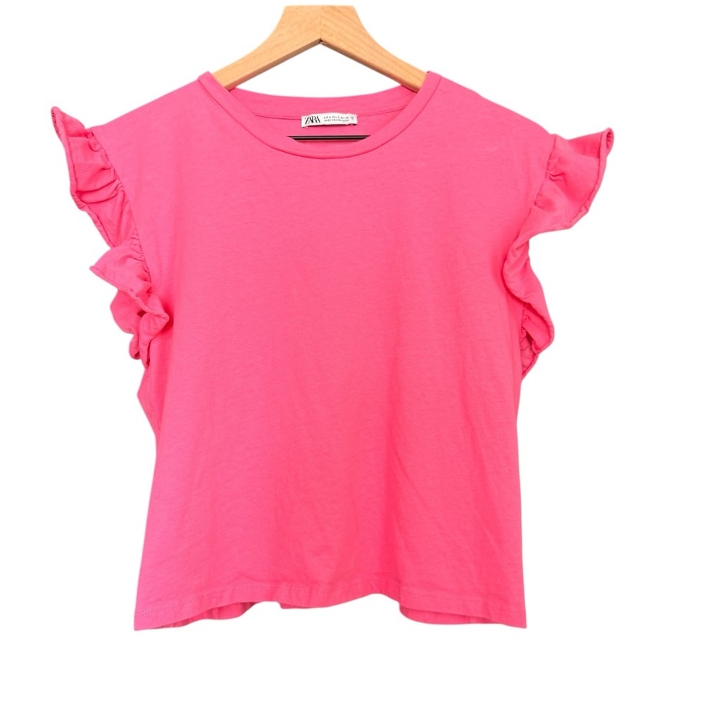 Zara Pink Ruffle Sleeve Top
